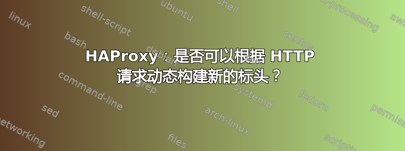 HAProxy：是否可以根据 HTTP 请求动态构建新的标头？