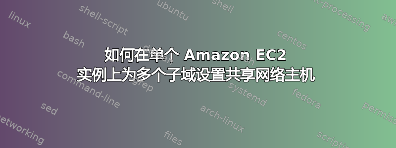 如何在单个 Amazon EC2 实例上为多个子域设置共享网络主机