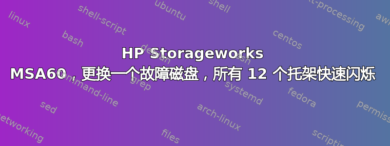 HP Storageworks MSA60，更换一个故障磁盘，所有 12 个托架快速闪烁