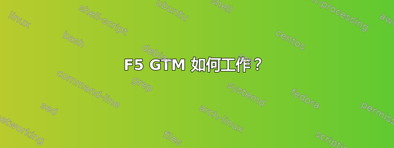 F5 GTM 如何工作？