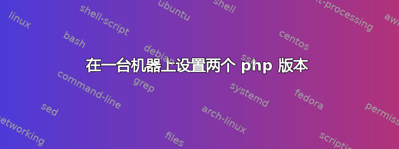 在一台机器上设置两个 php 版本