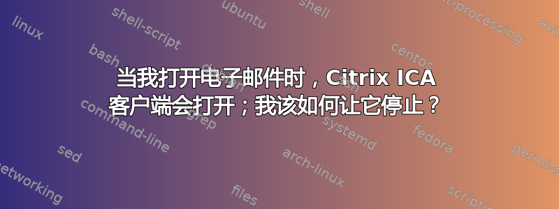 当我打开电子邮件时，Citrix ICA 客户端会打开；我该如何让它停止？