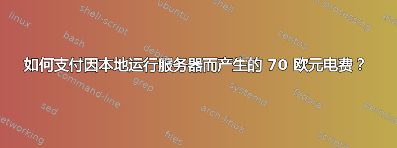 如何支付因本地运行服务器而产生的 70 欧元电费？