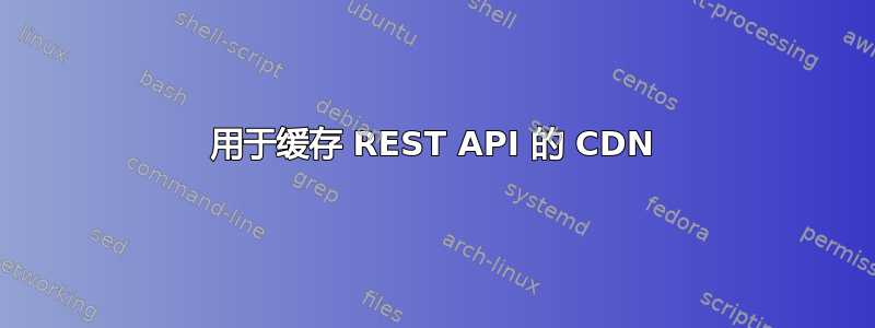 用于缓存 REST API 的 CDN