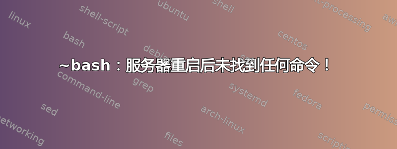 ~bash：服务器重启后未找到任何命令！