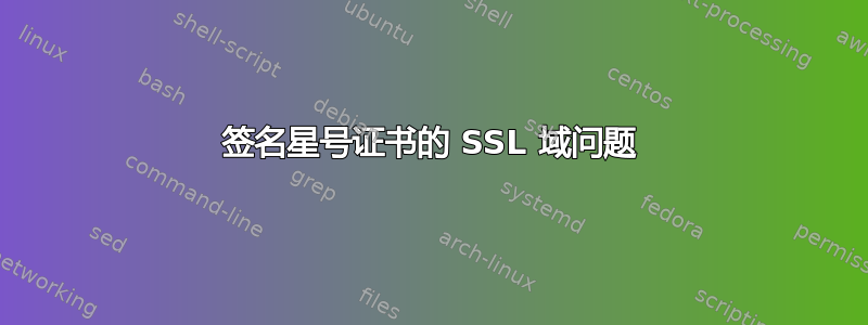 签名星号证书的 SSL 域问题