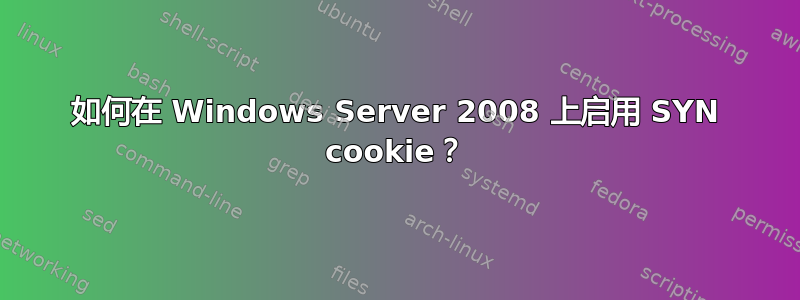 如何在 Windows Server 2008 上启用 SYN cookie？