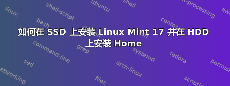 如何在 SSD 上安装 Linux Mint 17 并在 HDD 上安装 Home