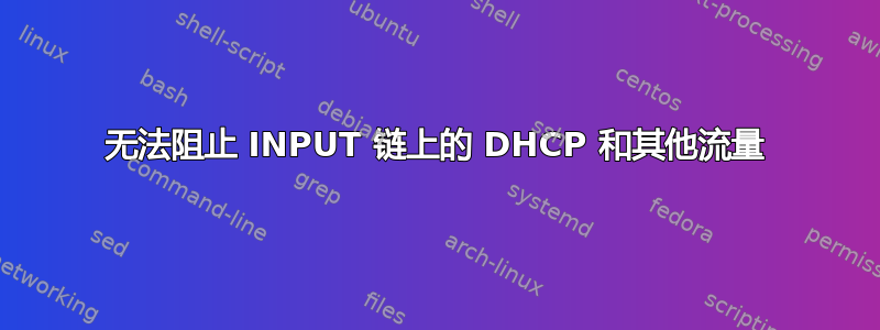 无法阻止 INPUT 链上的 DHCP 和其他流量