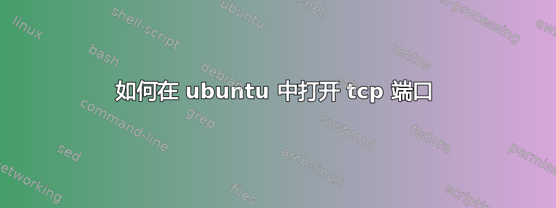 如何在 ubuntu 中打开 tcp 端口