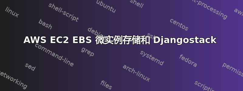 AWS EC2 EBS 微实例存储和 Djangostack