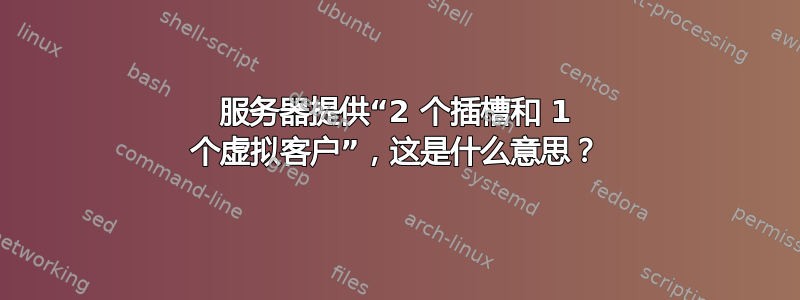 服务器提供“2 个插槽和 1 个虚拟客户”，这是什么意思？