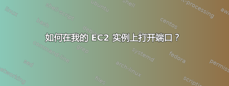 如何在我的 EC2 实例上打开端口？