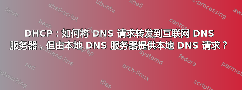 DHCP：如何将 DNS 请求转发到互联网 DNS 服务器，但由本地 DNS 服务器提供本地 DNS 请求？