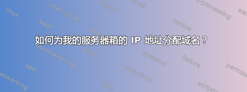 如何为我的服务器箱的 IP 地址分配域名？