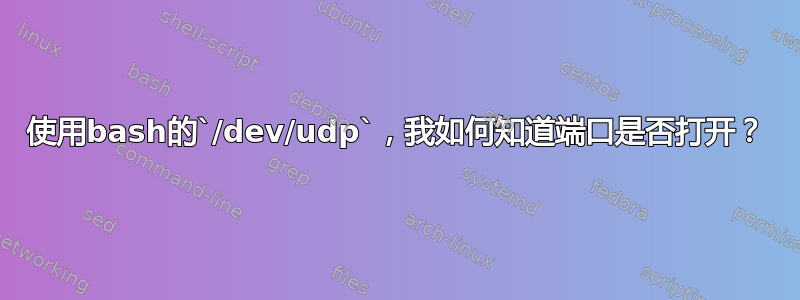 使用bash的`/dev/udp`，我如何知道端口是否打开？