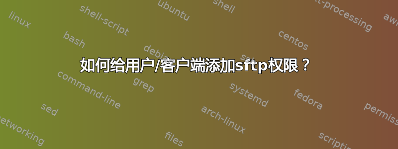 如何给用户/客户端添加sftp权限？