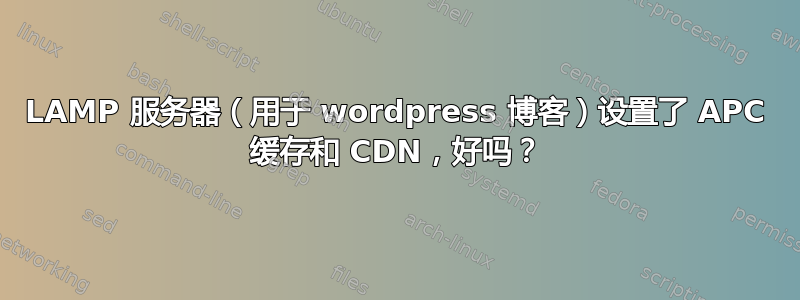 LAMP 服务器（用于 wordpress 博客）设置了 APC 缓存和 CDN，好吗？