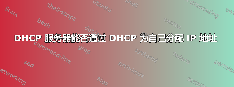 DHCP 服务器能否通过 DHCP 为自己分配 IP 地址