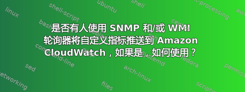 是否有人使用 SNMP 和/或 WMI 轮询器将自定义指标推送到 Amazon CloudWatch，如果是，如何使用？