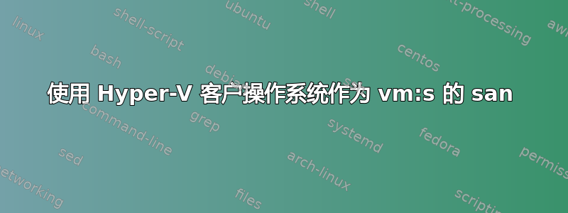 使用 Hyper-V 客户操作系统作为 vm:s 的 san