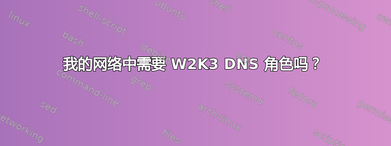 我的网络中需要 W2K3 DNS 角色吗？