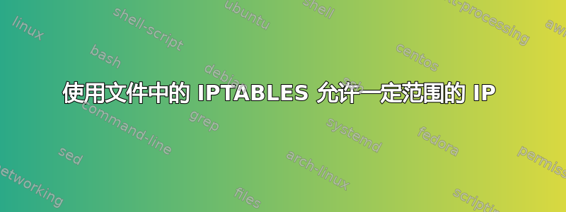 使用文件中的 IPTABLES 允许一定范围的 IP