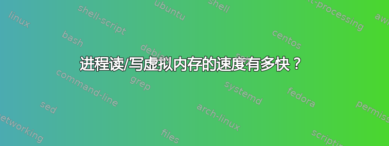 进程读/写虚拟内存的速度有多快？