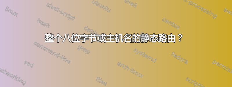 整个八位字节或主机名的静态路由？