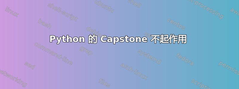 Python 的 Capstone 不起作用