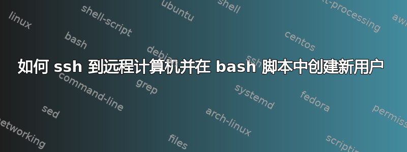 如何 ssh 到远程计算机并在 bash 脚本中创建新用户