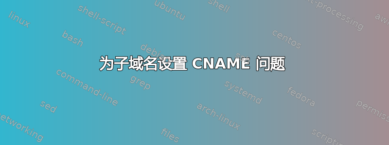 为子域名设置 CNAME 问题