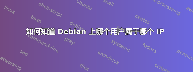 如何知道 Debian 上哪个用户属于哪个 IP