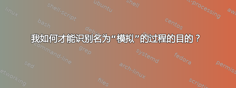 我如何才能识别名为“模拟”的过程的目的？