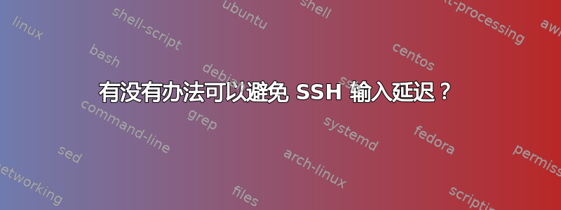 有没有办法可以避免 SSH 输入延迟？