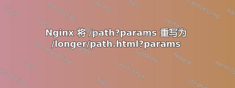 Nginx 将 /path?params 重写为 /longer/path.html?params