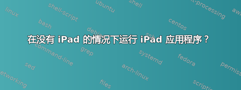 在没有 iPad 的情况下运行 iPad 应用程序？