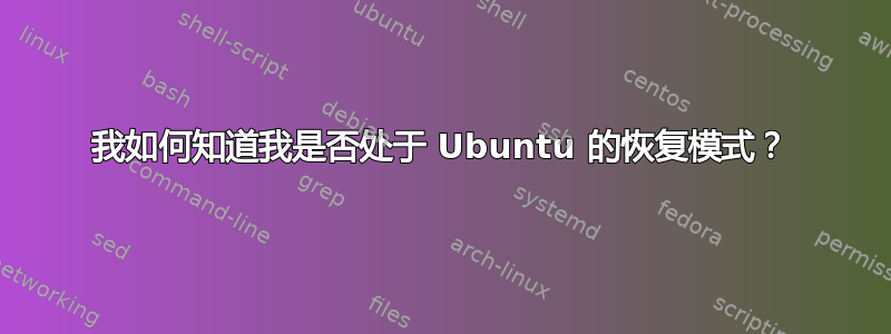 我如何知道我是否处于 Ubuntu 的恢复模式？