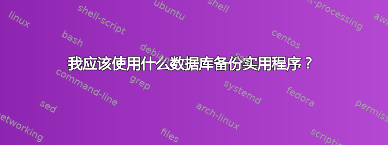 我应该使用什么数据库备份实用程序？