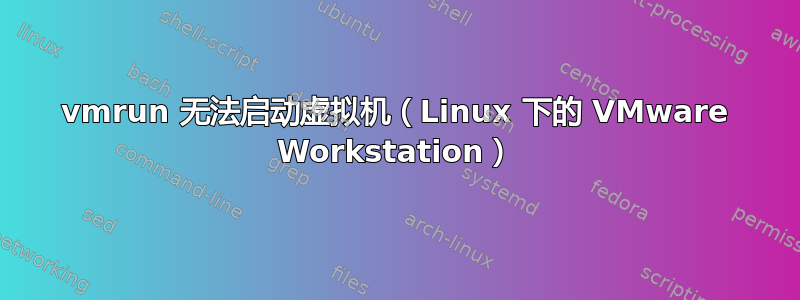 vmrun 无法启动虚拟机（Linux 下的 VMware Workstation）