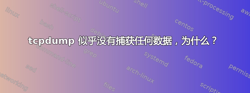 tcpdump 似乎没有捕获任何数据，为什么？