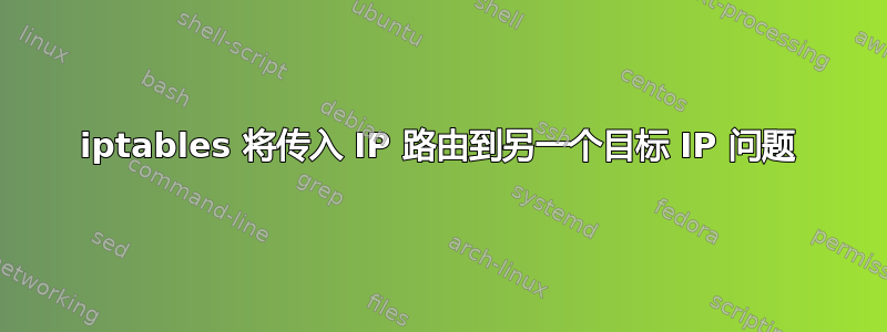 iptables 将传入 IP 路由到另一个目标 IP 问题