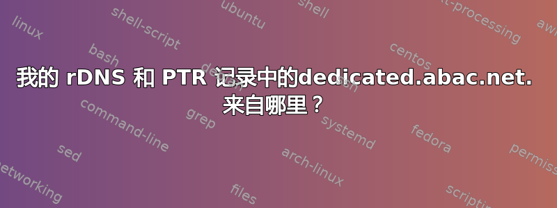 我的 rDNS 和 PTR 记录中的dedicated.abac.net. 来自哪里？