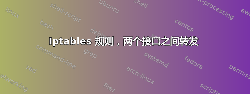 Iptables 规则，两个接口之间转发