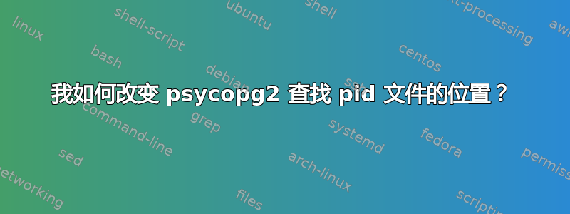 我如何改变 psycopg2 查找 pid 文件的位置？