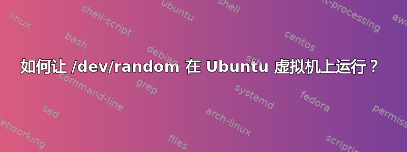 如何让 /dev/random 在 Ubuntu 虚拟机上运行？