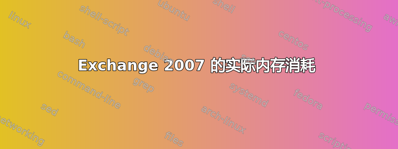 Exchange 2007 的实际内存消耗