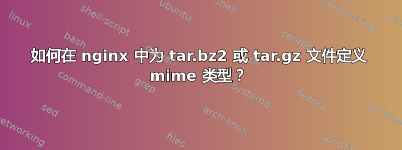 如何在 nginx 中为 tar.bz2 或 tar.gz 文件定义 mime 类型？