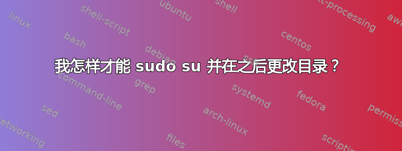 我怎样才能 sudo su 并在之后更改目录？