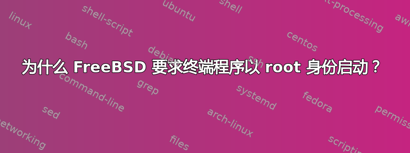 为什么 FreeBSD 要求终端程序以 root 身份启动？